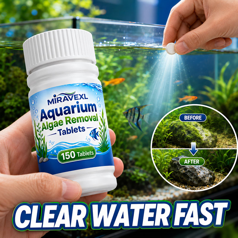 Aquarium Planted Fish - ミラベックスL 150 水槽藻類除去タブレット、安全な藻類抑制剤、淡水魚と水生植物のための迅速な緑水除去剤