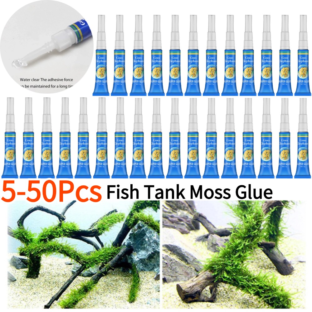 Aquarium Plant Glue - 50-5 個の水槽造園苔接着剤水族館水生水草スティック固定接着剤水生植物流木水中ゲル