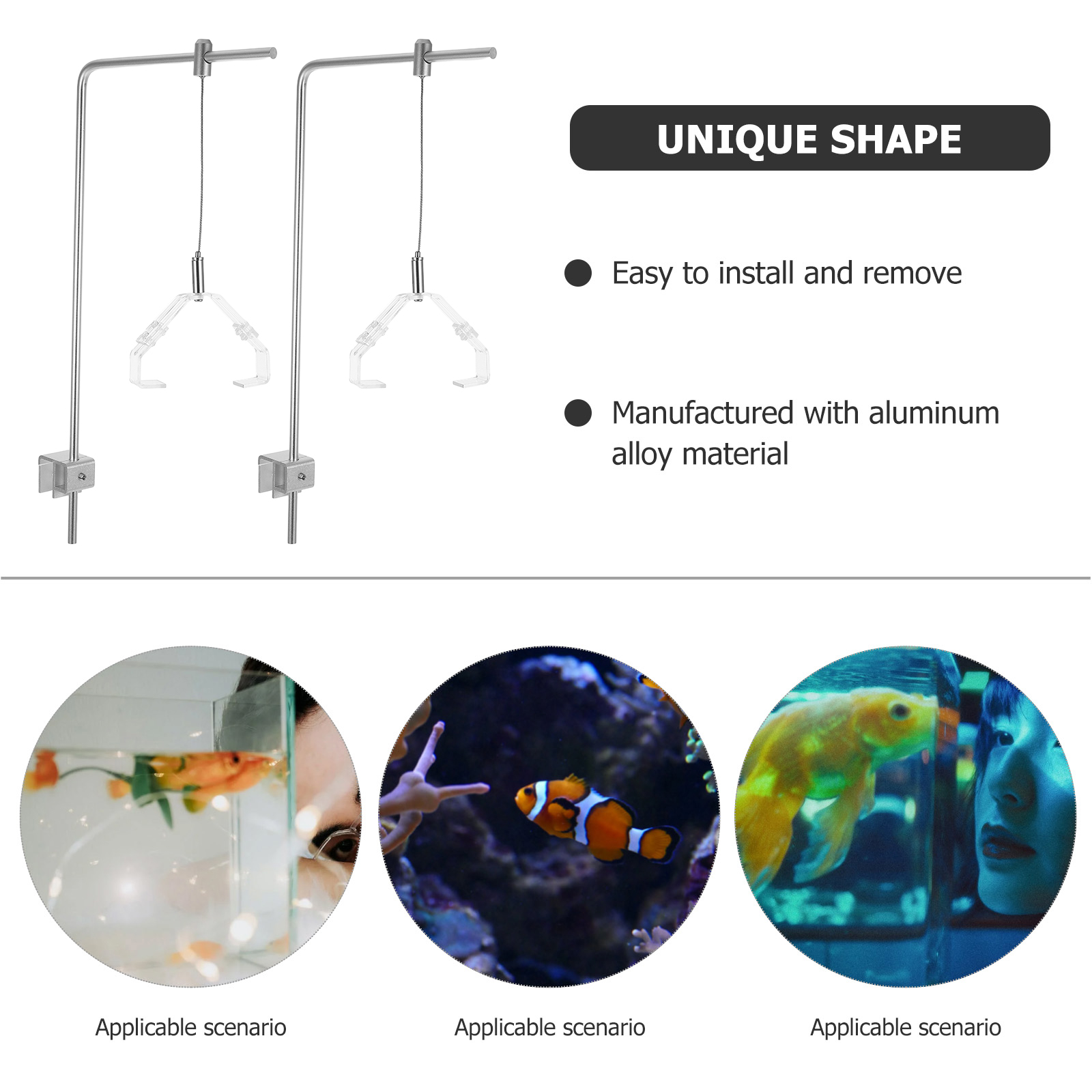 2 個水族館ライトホルダークリップ付きアルミ合金水槽ランプホ - Aquarium Planted Fish のレビューと価格
